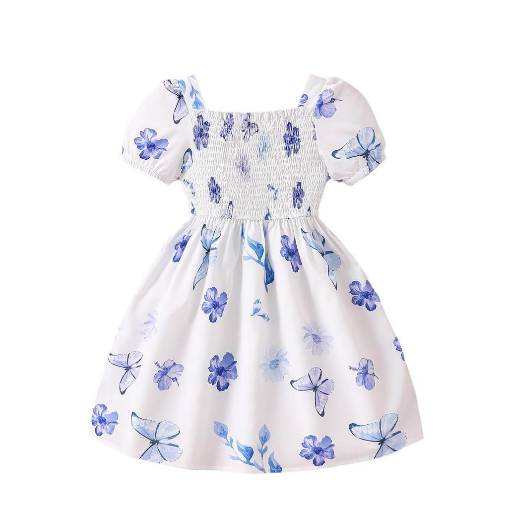 Girls Fashion Dress Summer Children Super Fairy Floral Princess Dress
