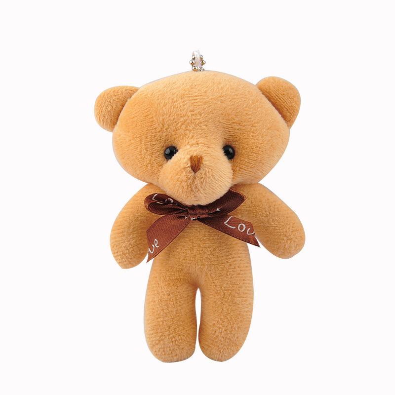 10Pcslot Bear Plush Toys Mini Bear Stuffed Doll Keychain Soft Stuffed Toy Keychain Bag Pendant Wedding Decoration Birthday Gift