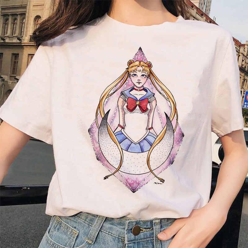 Sailor Moon 90S Divertente T Shirt Harajuku Vestiti Tshirt Estetica Gatto Anime Donna Carina Donna T