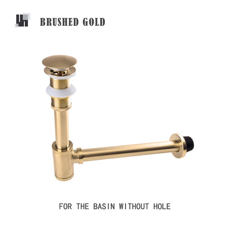 Badezimmer Siphon Spülbecken Abflussrohr Messing Geruchsverschluss Abfallflasche Trap Schwarz Gebürstet Gold Chrom Pop-Up Abflussstopfen Roségold