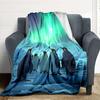 1pc Penguin Aurora Blanket, Lightweight Flannel Throw Blanket for Sofa, Bed, Travel, Camping, Living Room, Office, Couch, Chair, and Bed