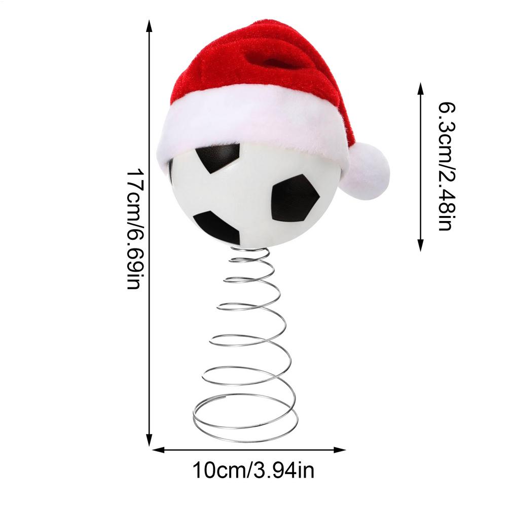 Christmas Tree Top Soccer Football Tree Topper With Hat Decor Christmas Home Ornament For Outdoor Winter Holiday Studio Nursery