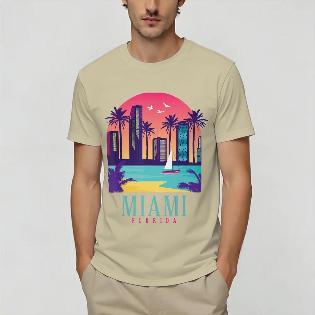 Vintage Miami Vices T-Shirt Sommer 100% Baumwolle T-Shirts Für Unisex Neuheit Lässiges T-Shirt Kurzarm Streetwear Oberteil Tees
