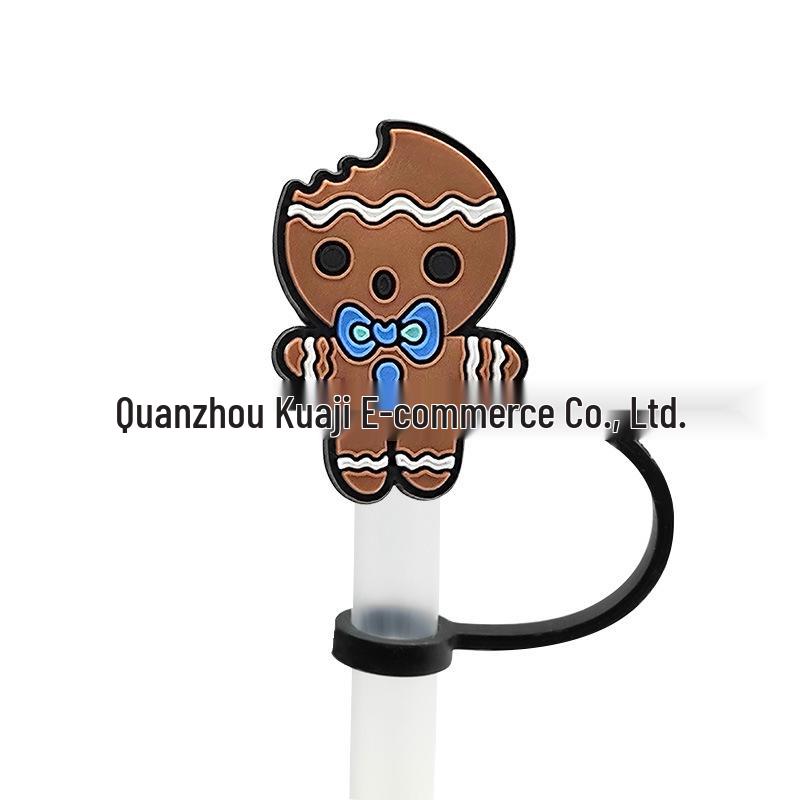 

Anime Christmas Straw Sleeve & Cap Silicone Dust Plug Party Decoration