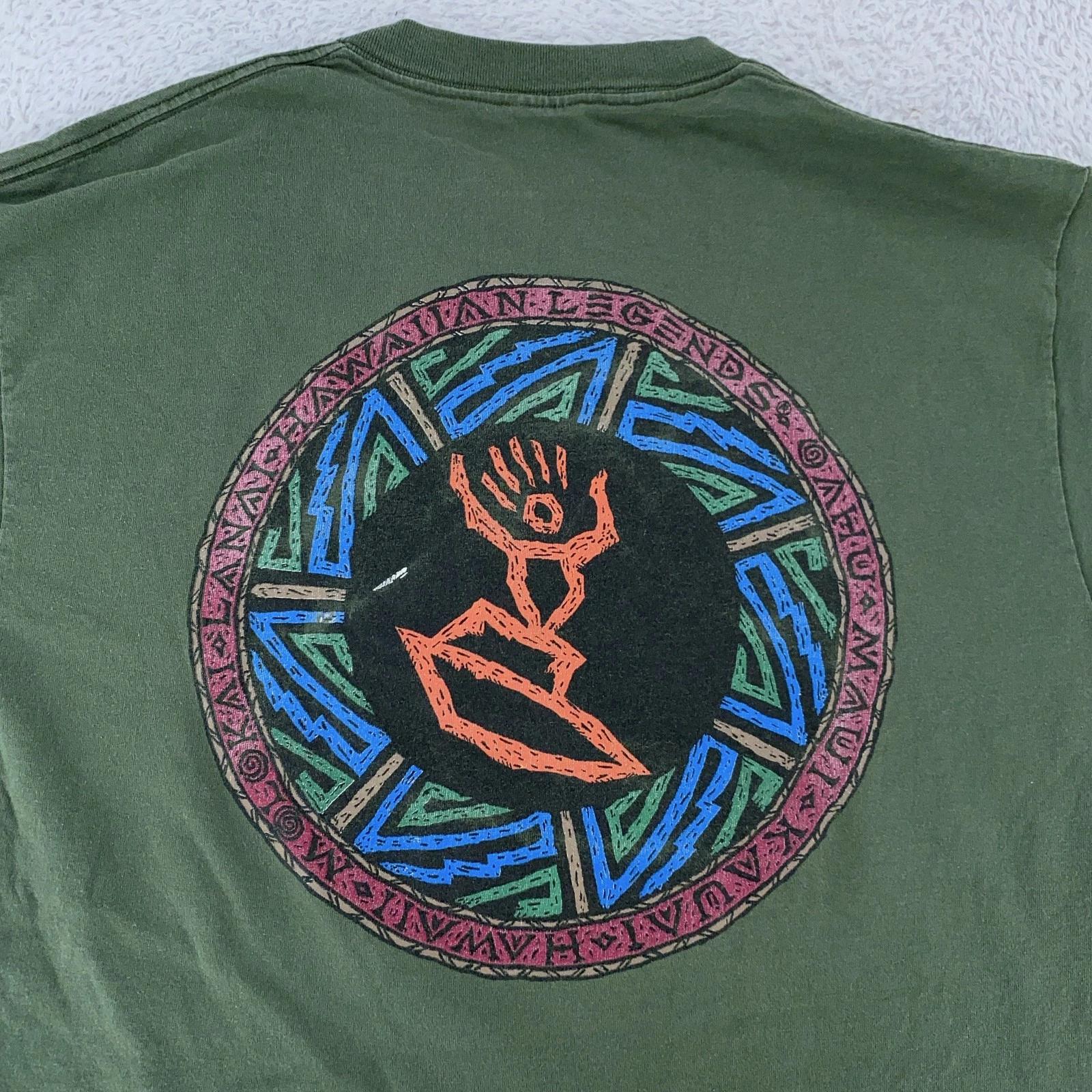 

Vintage Hawaiian Legends Shirt Mens L/XL Tribal Surfer Surf board Beach 90s L