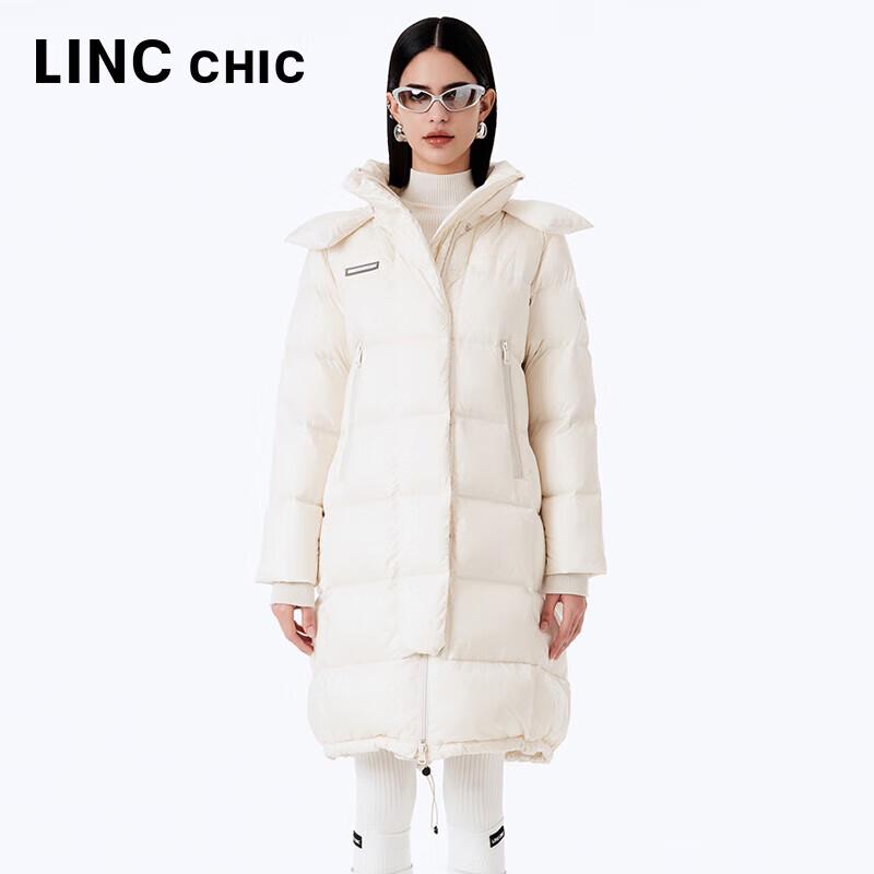 Jinyujie Women's Mid-Length Hooded 90% White Duck Down Jacket