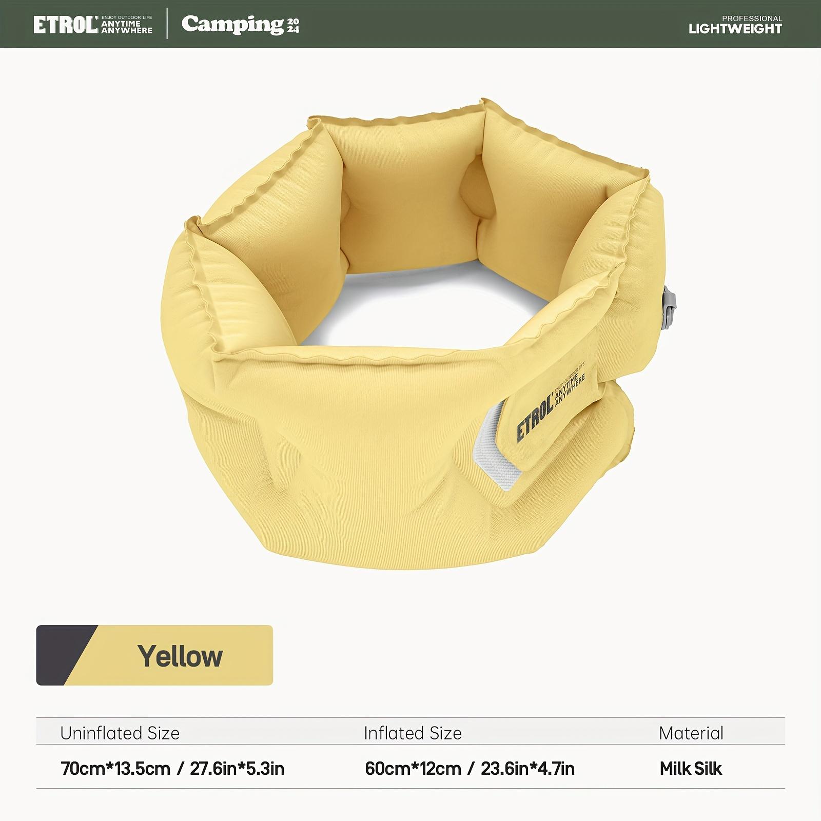 

ETROL 1 шт. надувная подушка для шеи, подушка для сна в дороге, подушка U-образной формы, подходит для автомобиля, самолета жёлтый