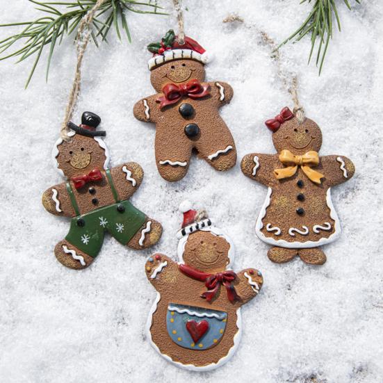 TOPBATHY 2 Scatole Di Ciondoli Omino Di Pan Di Zenzero – Decorazioni Per Albero Di Natale, Feste, Ornamenti Appesi