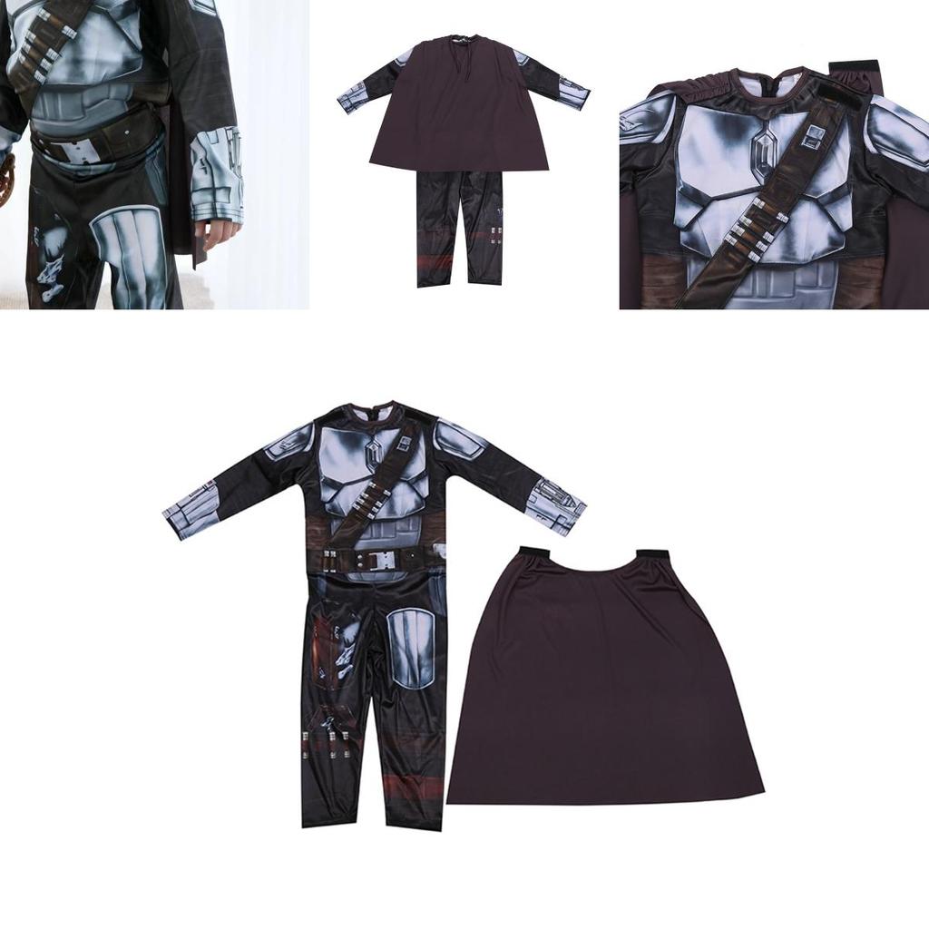 Star Wars Mandalorian Halloween Costume Set For Boys; Jumpsuit Mask And Cape Included!