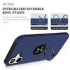For iPhone 17 Case PC + TPU Phone Cover with Rotatable Ring Holder