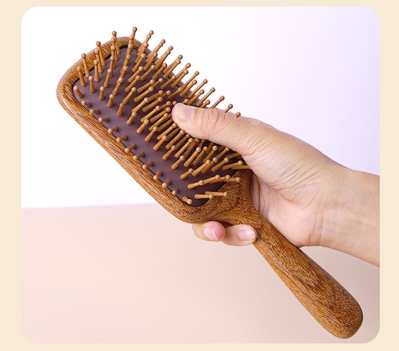 Sandalwood Travel Massage Comb: Portable Solid Wood Fluffy Comb with Cushion Airbag for Hair and Scalp Massage.