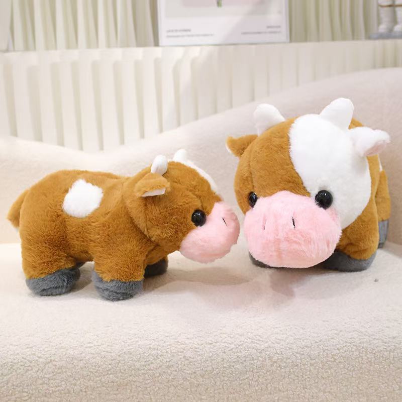 32cm Ranch Cow Doll Simulation Plush Toy Handmade Doll Cartoon Anime Cute Pillow Cushion Home Decoration Children's Birthday