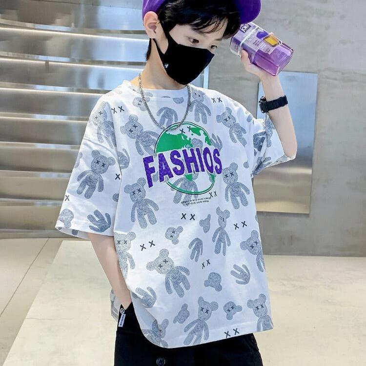 Boys' Short Sleeved T-shirts Children's Summer Clothes Boys' Cool and Handsome Cotton Baby Tops