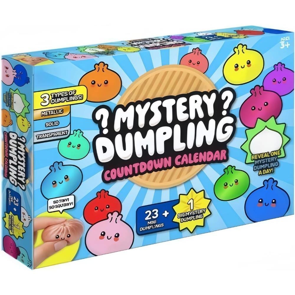 Calendario de Cuenta Regresiva de Empanadillas Misteriosas Juguete Fidget 24 Días Crystal Squishy Pan al Vapor Juguetes Sensoriales para Alivio del Estrés Set de Regalo Navideño para Niños Adultos