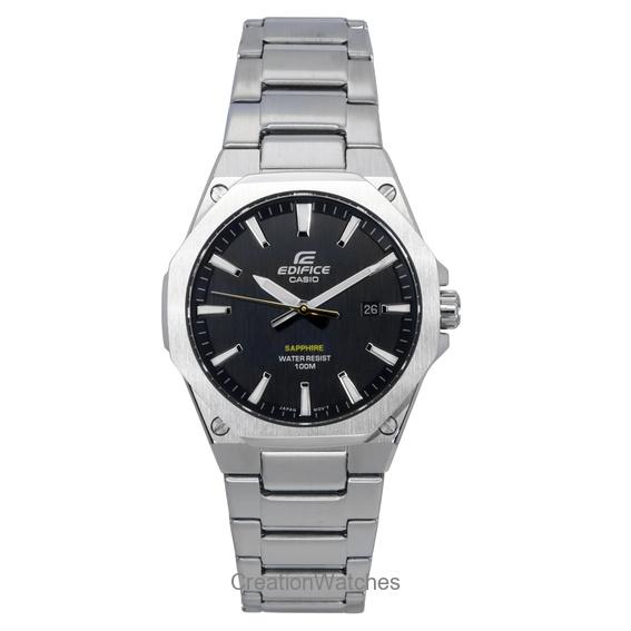 Восстановленные Мужские Часы Casio Edifice Slim Line Черный Циферблат Кварцевые EFR-S108D-1A 100M чёрный