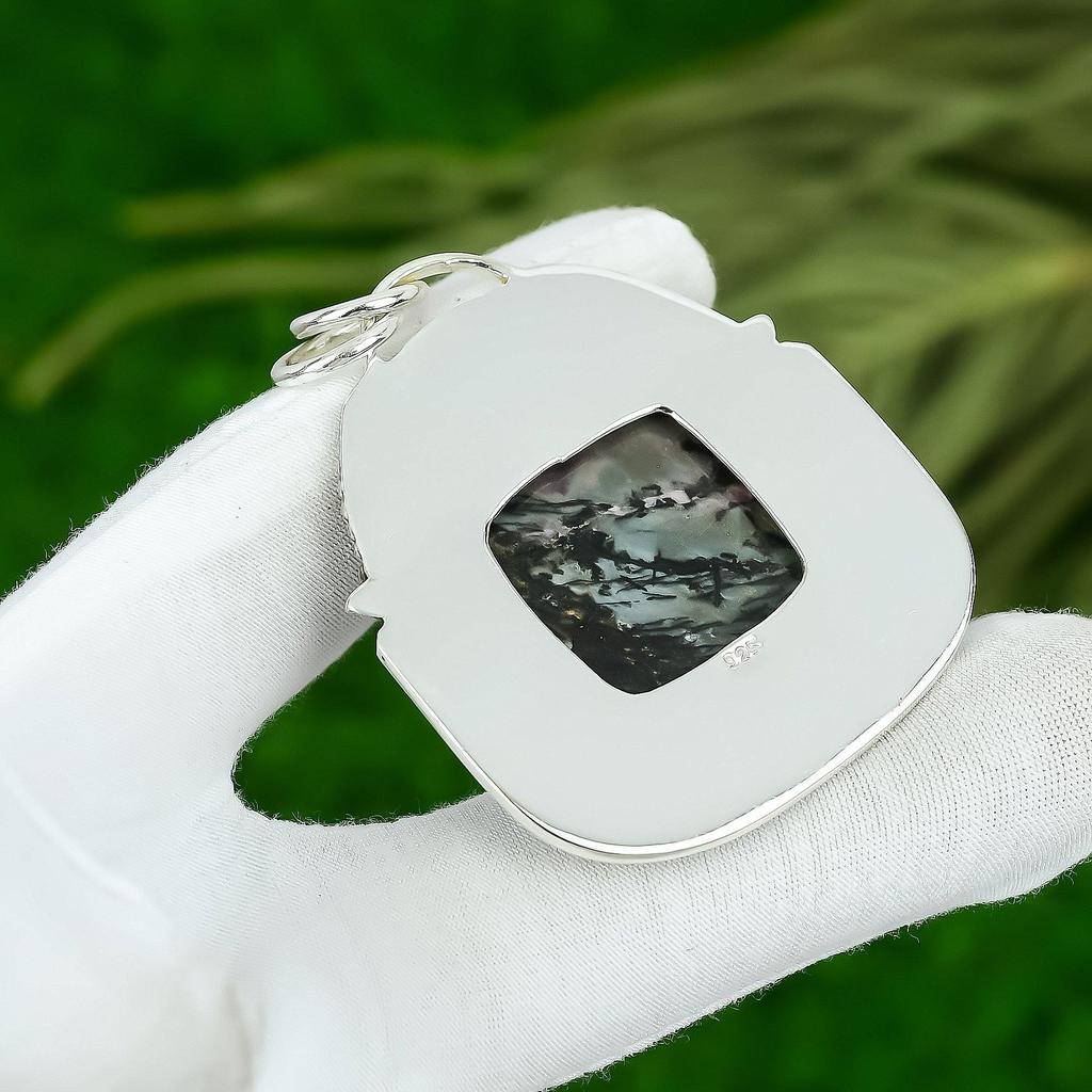 Schwestern-Tag Sale Rhodonit Stein 925 Sterlingsilber Fassung Neuer Anhänger Schmuck