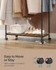 SONGMICS HOME Clothes Rack, Clothing Rack On Wheels, Portable Garment Rack, with 1 Clothes Hanging Rail, Matchstick-Shaped Hooks