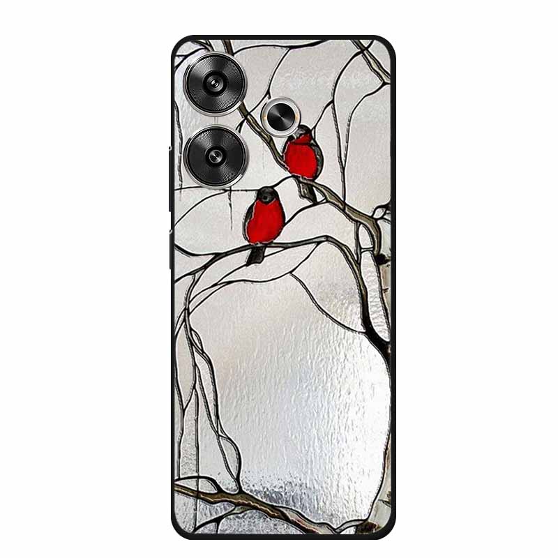 3D Embossed Case For Xiaomi Poco M6 4G Phone Case M 6 Plus Flowers Silicone Soft Coque For Xiaomi Redmi 13 13x Back Cover Case