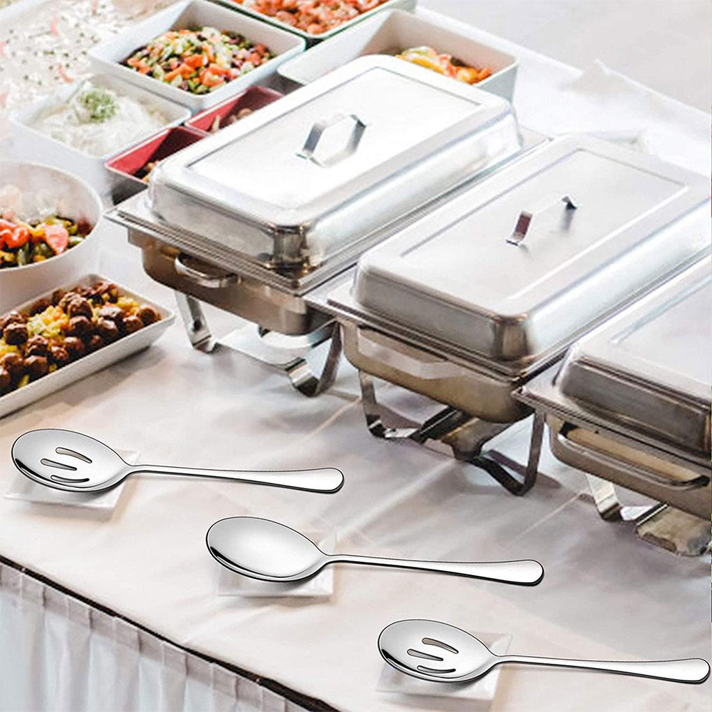 EIOLWJIEO 6pieces Elegant Appearance Stainless Steel Set Durable For Stylish Dining Convenient Storage Serving Spoons Sets, golden