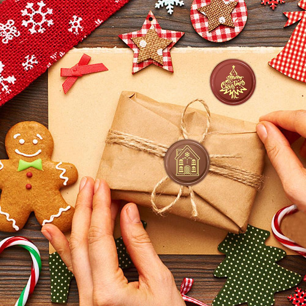 Gingerbread House Wax Seal Stamps Christmas Sock Sleigh Wax Seal Stamp Head Christmas Eve for Invitations Envelope Cards Gift