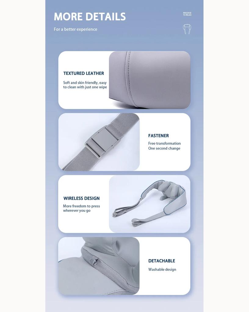 Portable Mini Relaxer Dredge Kneading Smart Electric Wrap Heated Trapezius Muscle Neck Multifunctional Shiatsu Massage Shawl