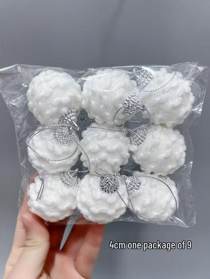 6cm White Christmas Ball Ornaments for Holiday Decoration and Window Display
