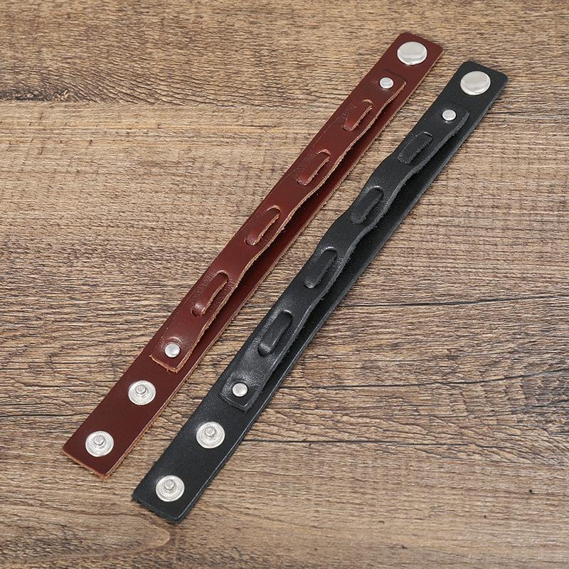 New Retro Cowhide Personalized Leather Bracelet Men Creative Jewelry European and American Style Gift