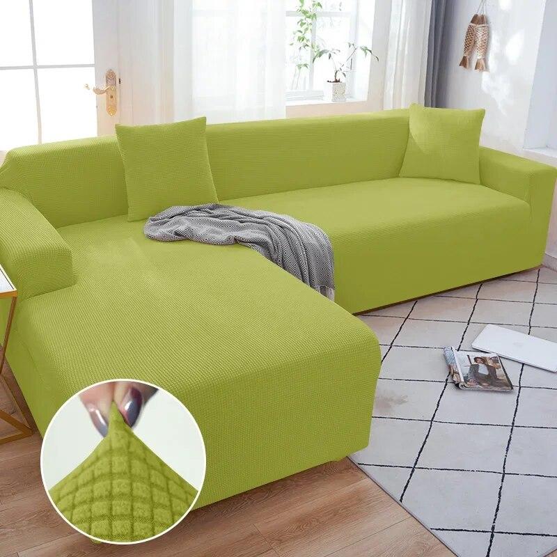Solid Color Sofa Cover 1/2/3/4 Seater Sofa Cover for Living Room Elastic Spandex L Shaped Corner Sofa Cover Couch Cover for Sofa