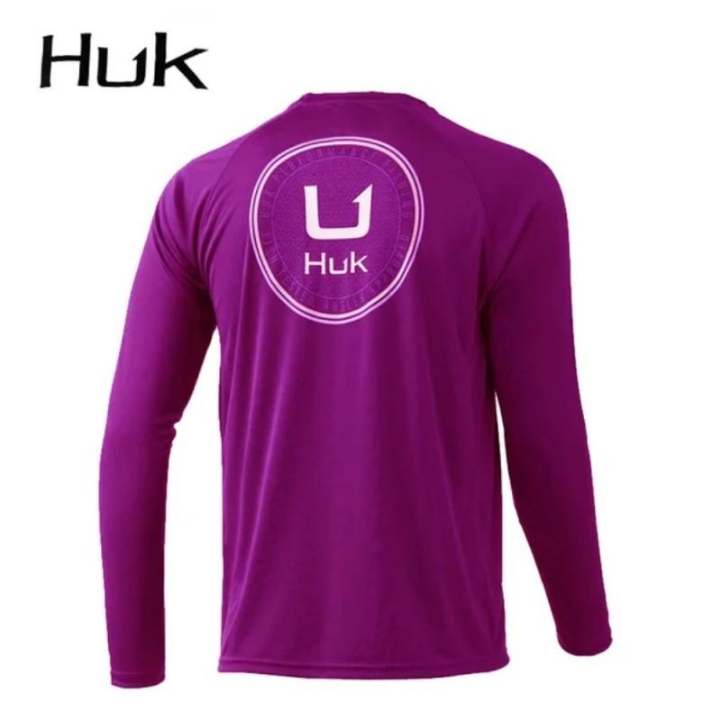 HUK Fishing Clothes Luya Long-sleeved Round-neck T-shirt Men's Sunscreen Quick-drying Breathable