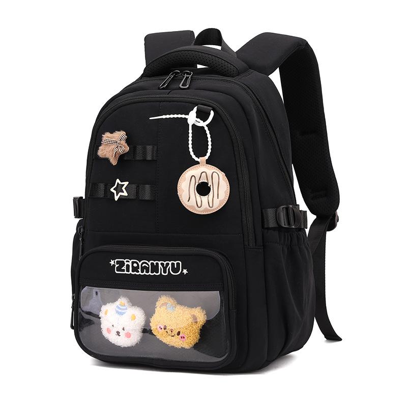 2026 Primary High Class donut Rugzak voor Meisjes Macaronkleuren Blokkerend Kinderrugzak Rits Grote Capaciteit Tiener Meisje Schooltas