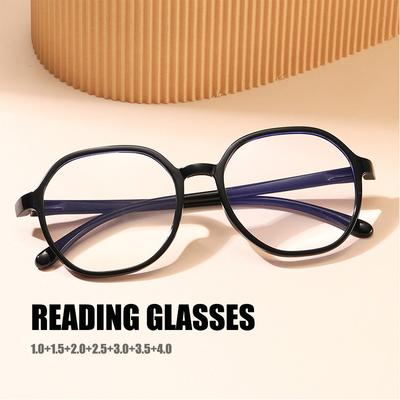 Óculos de leitura femininos e masculinos ultraleves redondos anti luz azul computador presbiopia óculos dioptrias +1 .0 ..a +4 .0 Gafas