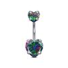 Anello Ombelico a Forma di Cuore Ornamento Goccia d'Acqua 14G Bilanciere Piercing Ombelico Pendente Belly Nombril Piercing Gioielli Donna