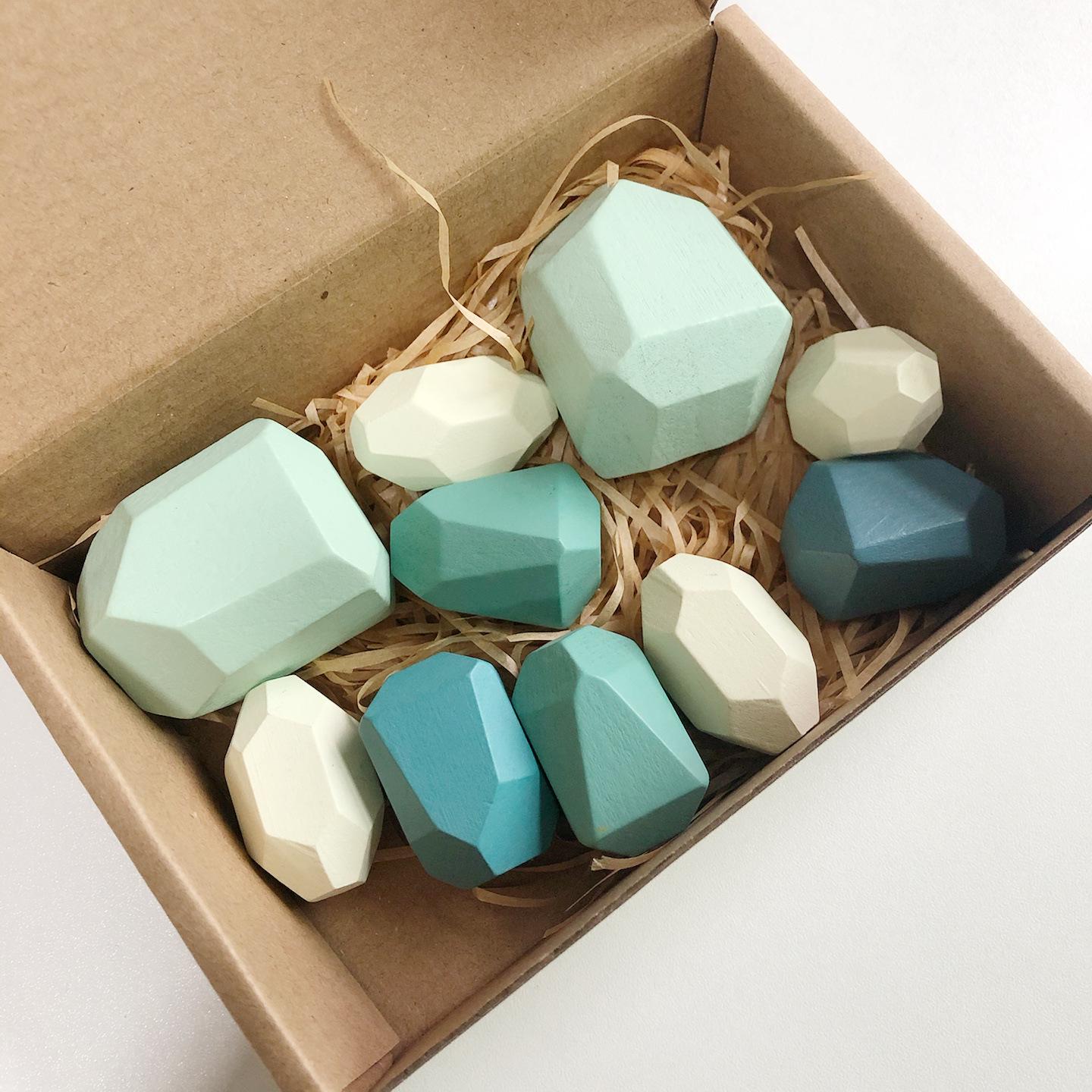 

Детские деревянные камни Монтессори для укладки - красочная игрушка для развития равновесия и познавательных способностей 21.5*14.5*4.5 cm