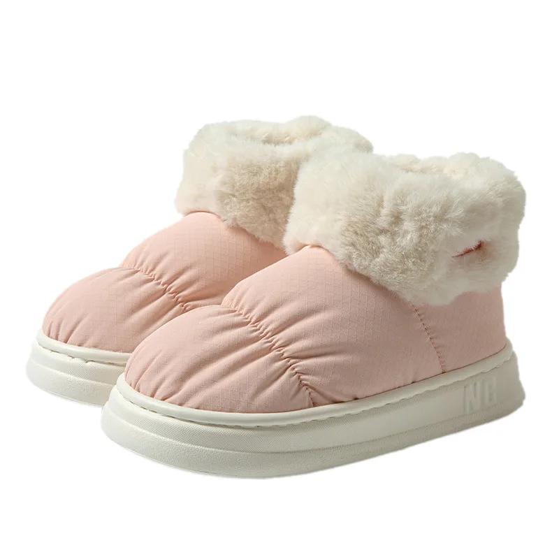 Fashion Winter Women Man Boots Snow Boot Plush Waterproof Platform Cotton Shoes Plush Warm Indoor New Comfort Anti Slip Ankle Boots