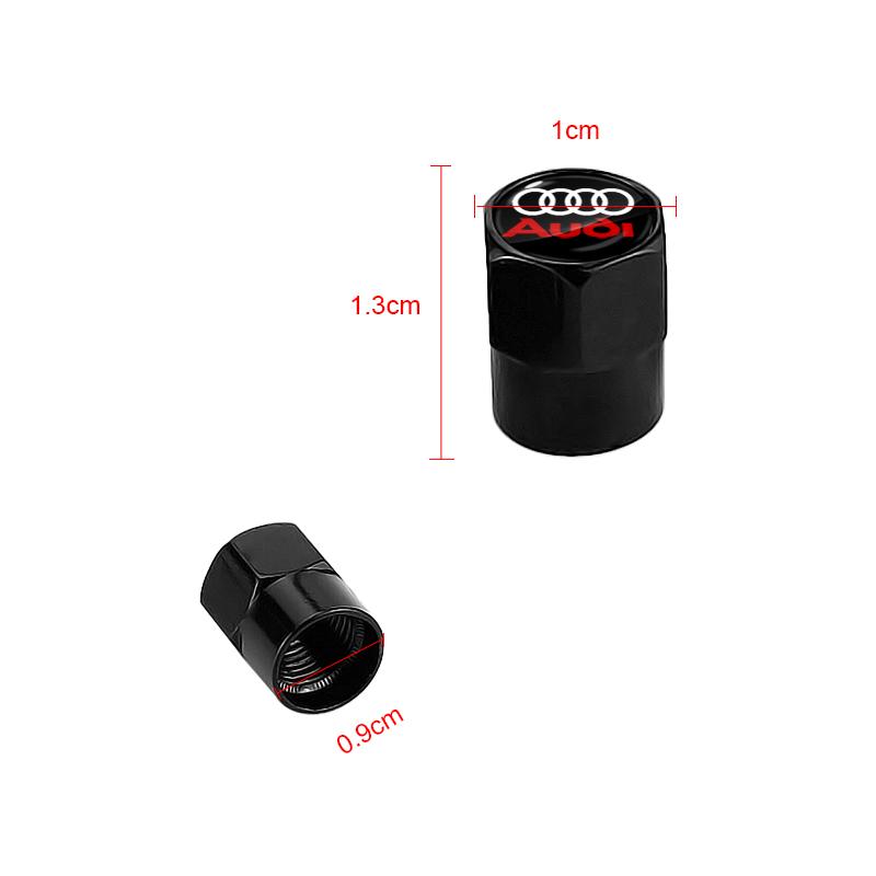 4Pcs Car Wheel Tires Bolt-in Valve Caps Badge Car Accessories For Audi S5 S6 S7 S4 S8 TT TTS A4 B8 A3 B6 A6 C7 C6 B7 Q5 Q7 C5 A5 B5 A7 A1 B9 Q3 A8L Q8