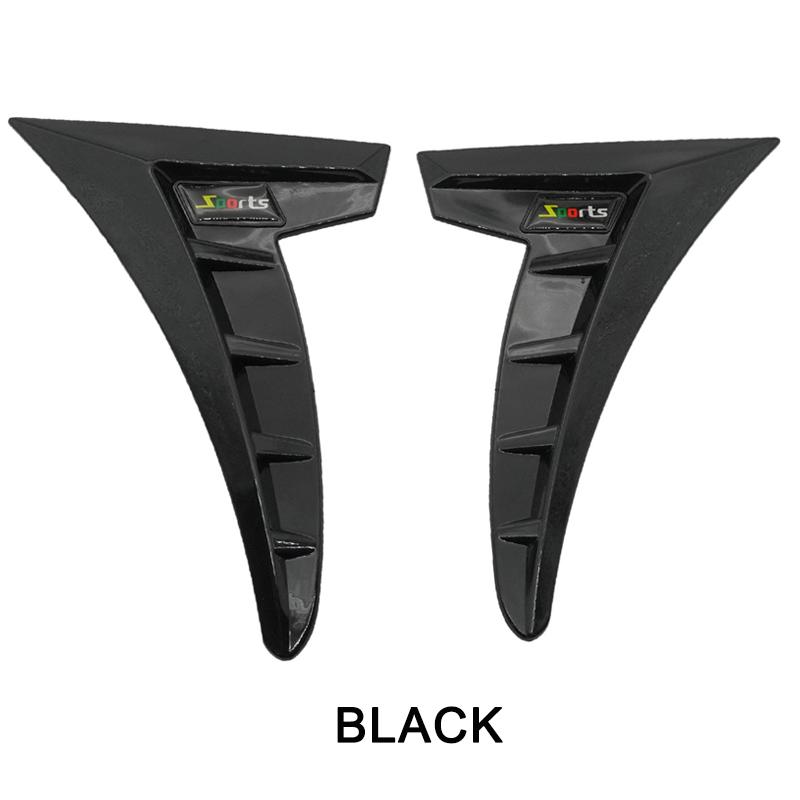 1Pair Universal Carbon Black Car Fender Side Vents Air Flow Intake Hole Grille Sticker Cover Car Styling Exterior Accessories