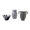 Ceramic Vase Black Check Geometric Striped Flower Pot Flower Vase Ceramic Handicraft Floral Arrangement Accessories