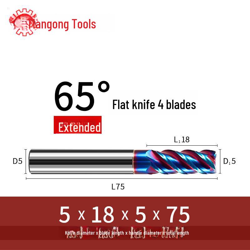 Freză Tiangong 65° din Carbură de Tungsten, Freză Frontală CNC Acoperită cu 4 muchii