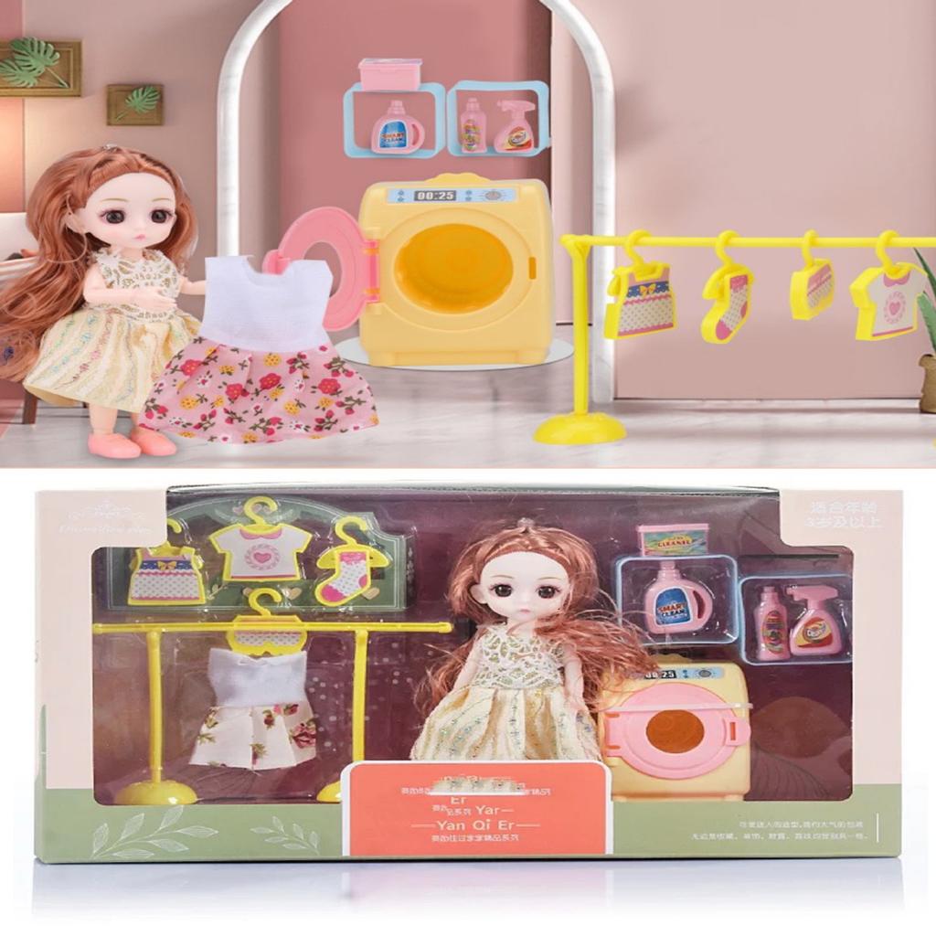 Módní 16 cm sada pro panenky BJD Pohyblivé klouby Oblékání panenky Holčička na hraní Hračka s domečkem Narozeninový dárek Sada domácího nábytku pro děti