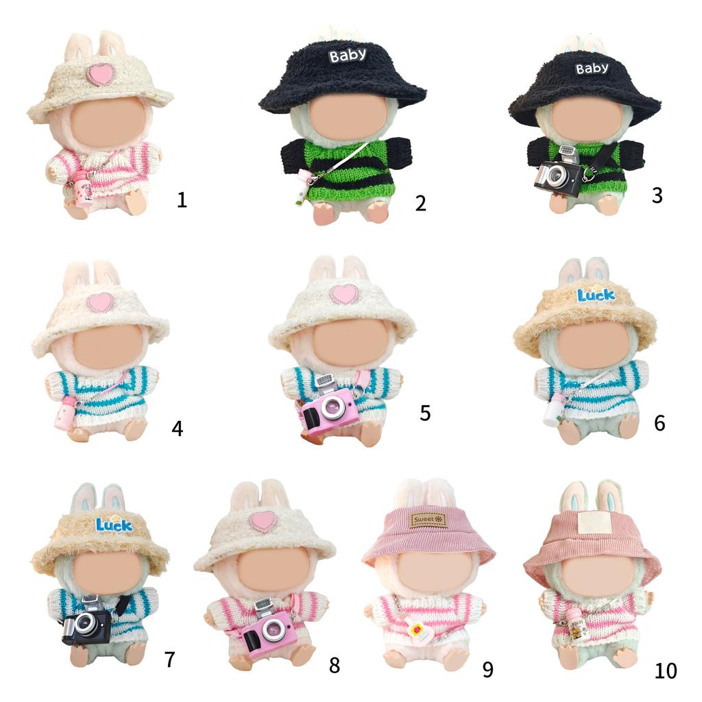 Knit Sweater And Plush Hat Doll Clothes Set For Figure Dolls With Decorative Accessory Fashion Doll Dressingup Outfit