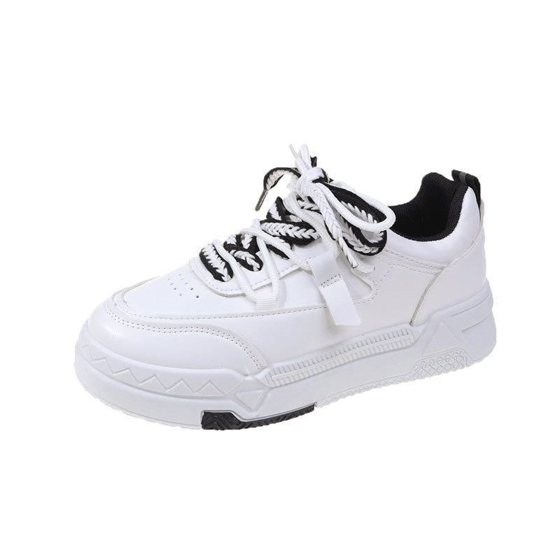 Vielseitiger lässiger Stil Sport-Board-Schuhe Studenten-Laufschuhe Damen Frühjahr 2025 neu Hongkong-Stil beliebte dicksohlige weiße Schuhe