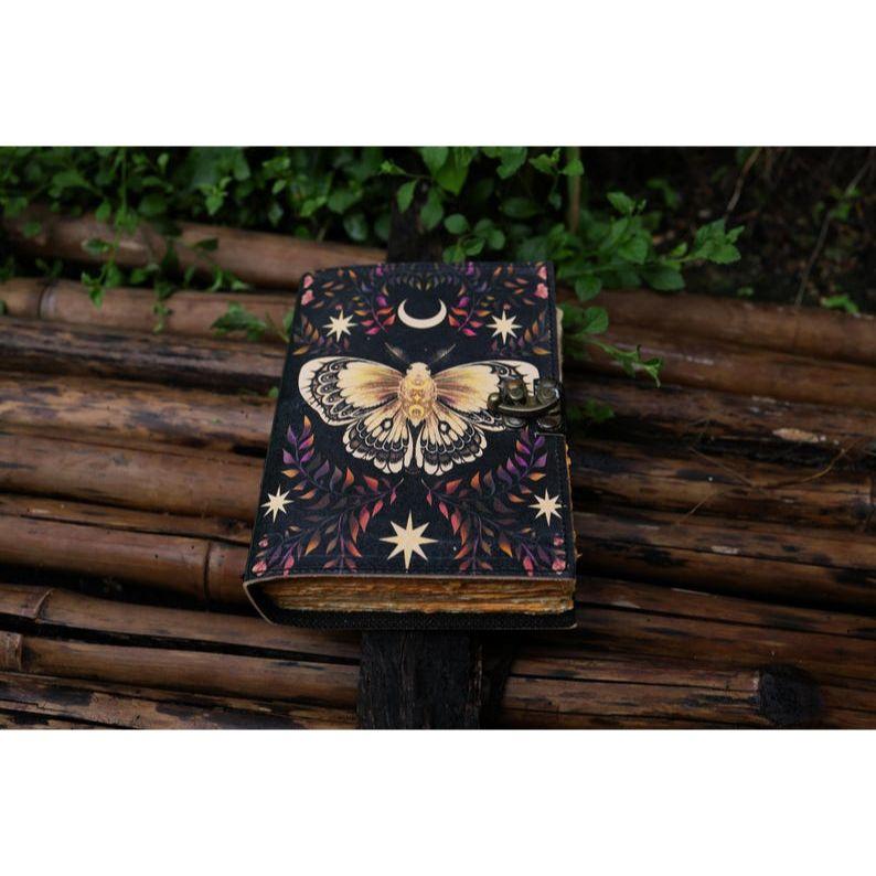 Leather Journal Butterfly Notepad Journal Writing Notebook Sketchbook Blank Spell Book Poetry Notepad Book Traveling Book for Men Women Gift