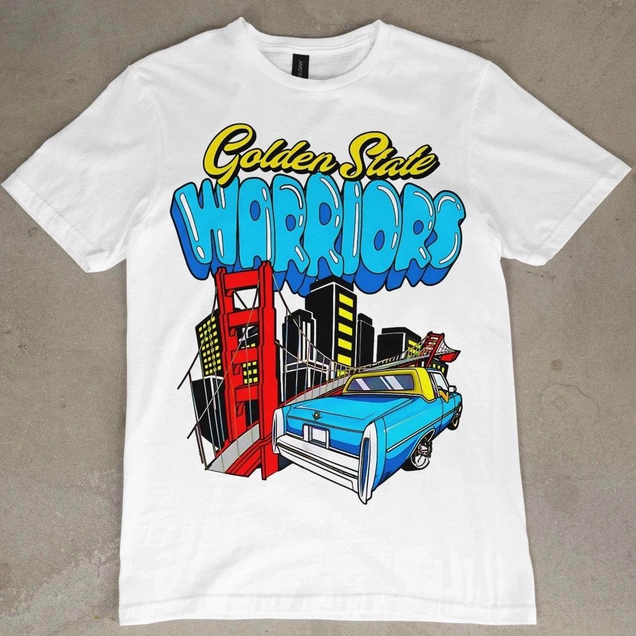 Golden State Warriors Graphic T-Shirt Bay Area Bridge Curry Retro Vintage Tee GS L