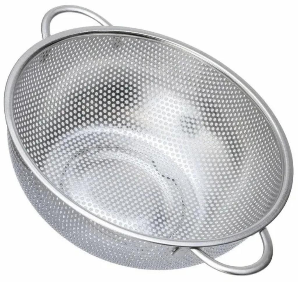 Stainless Steel Basket, Multi-purpose Basket With Dense Holes, Double-ear Basin Rice Washing Sieve