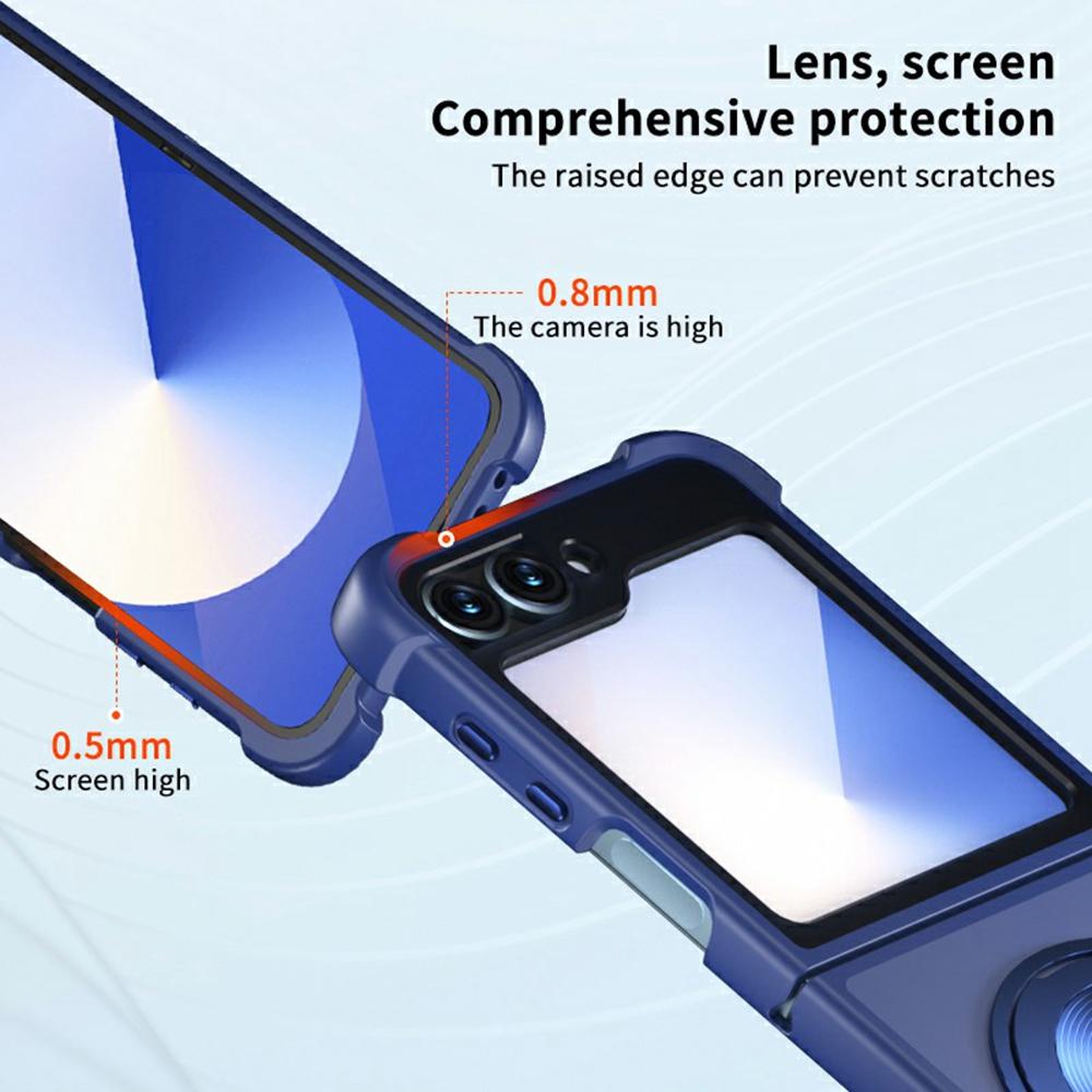 For Samsung Galaxy Z Flip7 FE 5G/Z Flip6 5G/Flip5 5G Magnetic Case CD Vein Kickstand Shockproof TPU + PC Phone Cover