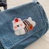 Vintage Shoulder Bag Lightweight Commuter Bag Cartoon Denim Women's Bag
