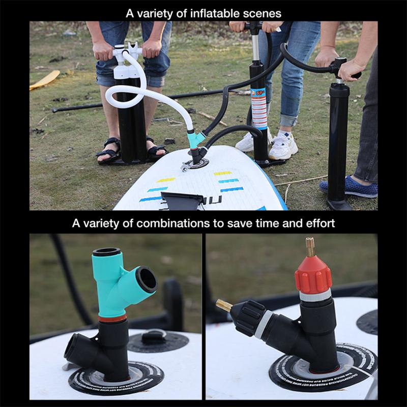 Adapter podwójnego wlotu powietrza Akcesoria adaptera pompy powietrza do łodzi pływającej do deski surfingowej i łodzi wiosłowej