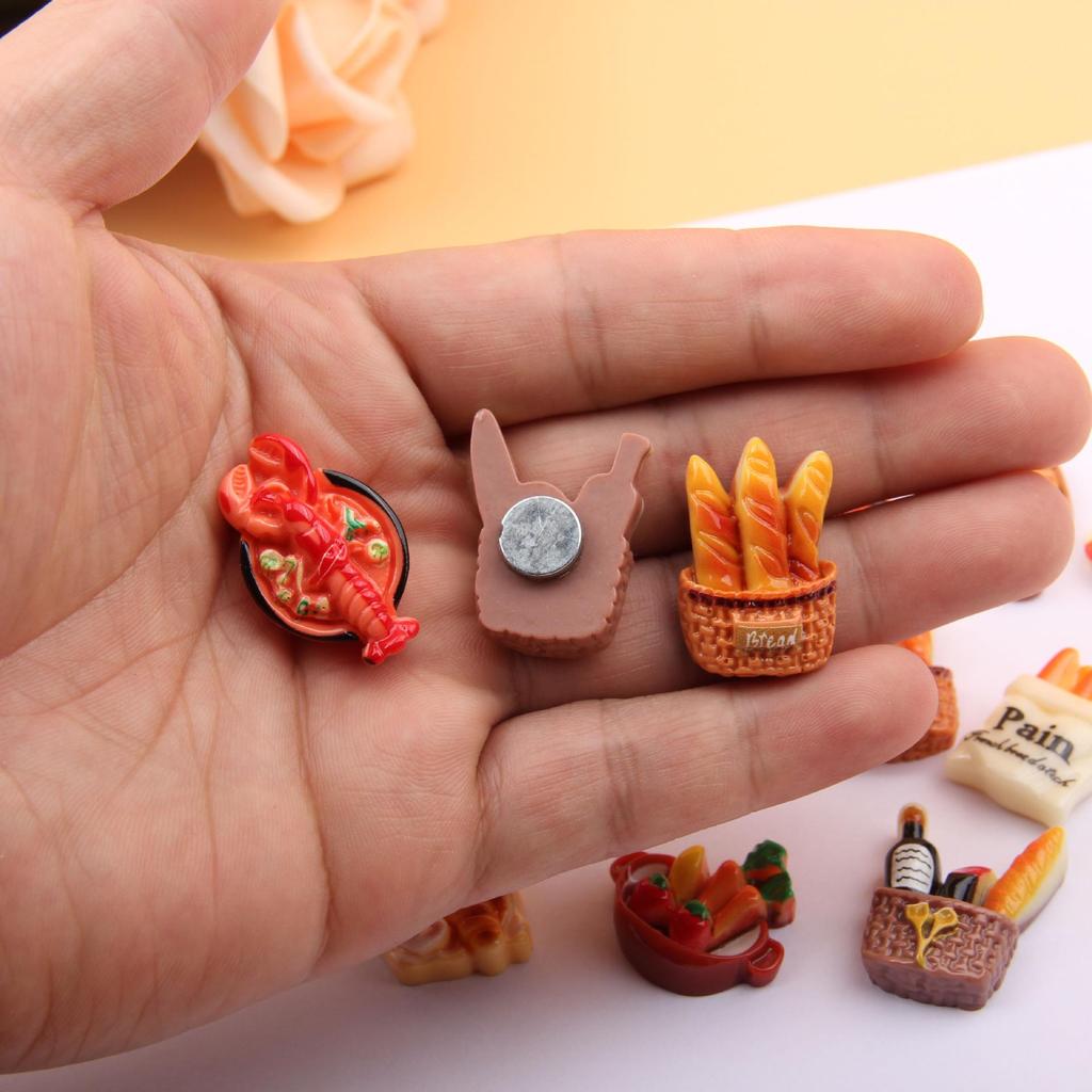 Magneți de Frigider Drăguți cu Pâine Desen Animat - Mini Autocolante Decorative Memo cu Pâine Europeană.