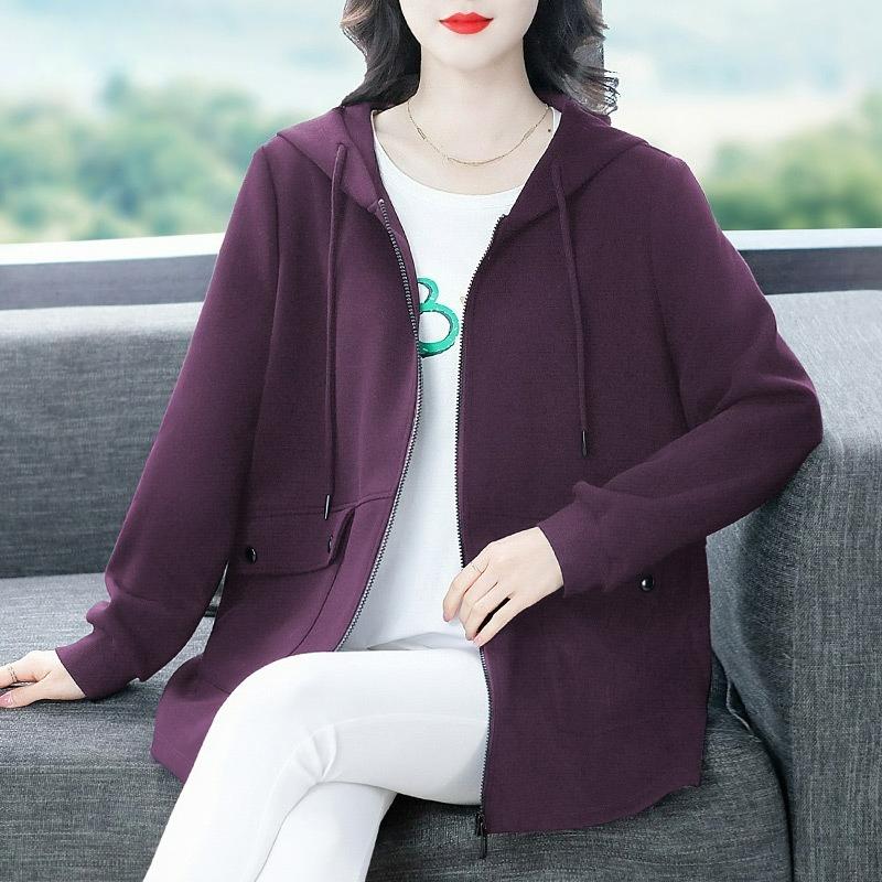 Autumn and Winter Loose Large Size Open-sleeved Hooded Sweater Tops All-match Casual Women's Clothing