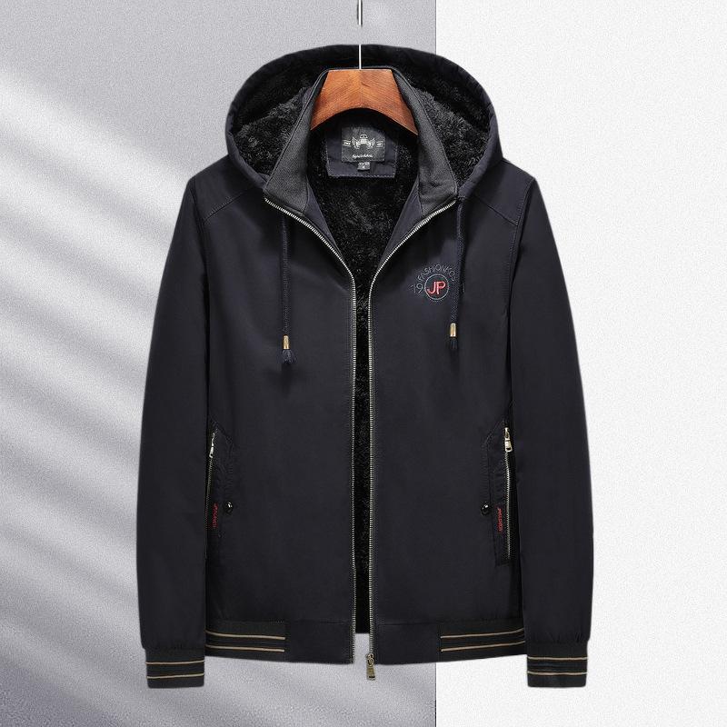 Baumwolle gewaschene Jacke Herren Arbeitskleidung mit Kapuze Casual Fleece Winter Herrenjacke